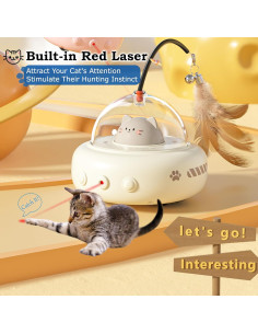 Juguete láser para gatos Hooroor UFO 2 en 1 recargable 2