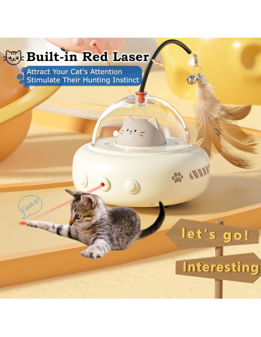 Juguete láser para gatos Hooroor UFO 2 en 1 recargable