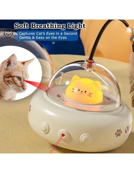 Juguete láser para gatos Hooroor UFO 2 en 1 recargable Juguete láser para gatos Hooroor UFO 2 en 1 recargable
