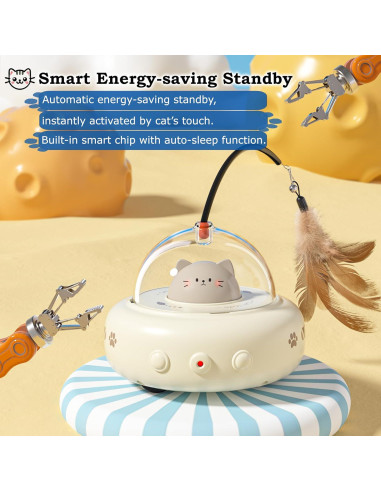 Juguete láser para gatos Hooroor UFO 2 en 1 recargable