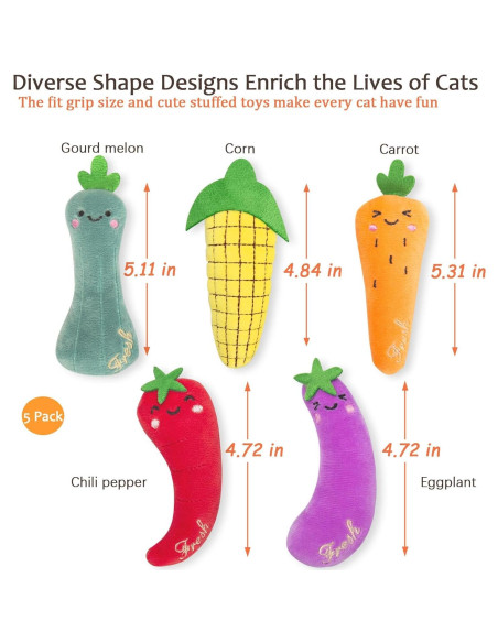 Juguetes para Gatos ETEKYER 5 Pcs con Hierba Gatera Juguetes para Gatos ETEKYER 5 Pcs con Hierba Gatera