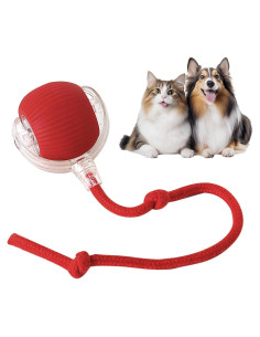 Bola Rodante Inteligente NEYSXYU para Gatos y Perros - Rojo