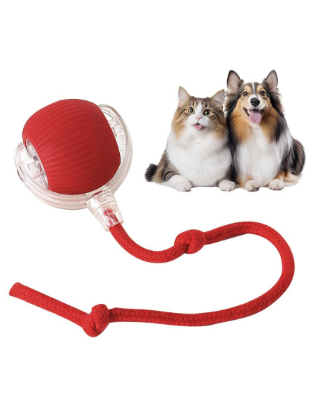 Bola Rodante Inteligente NEYSXYU para Gatos y Perros - Rojo
