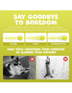 Juguete Interactivo para Gatos Pawlo Speedy Tail 2.0 Amarillo 2