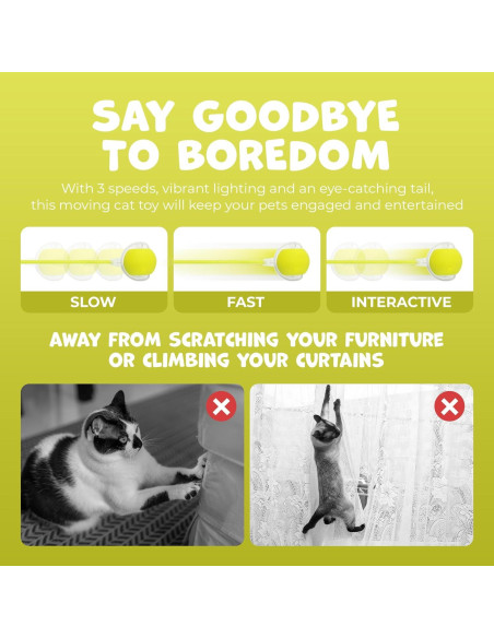 Juguete Interactivo para Gatos Pawlo Speedy Tail 2.0 Amarillo Juguete Interactivo para Gatos Pawlo Speedy Tail 2.0 Amarillo