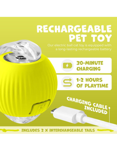 Juguete Interactivo para Gatos Pawlo Speedy Tail 2.0 Amarillo