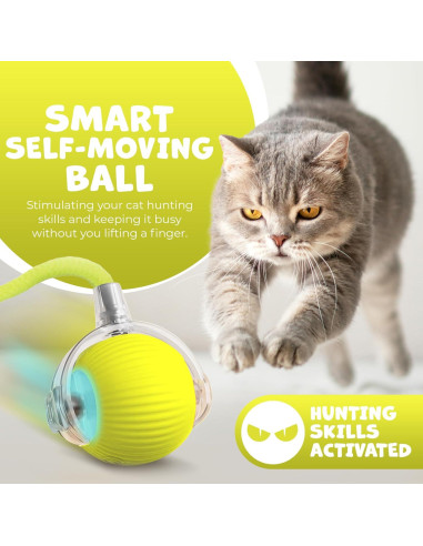 Juguete Interactivo para Gatos Pawlo Speedy Tail 2.0 Amarillo