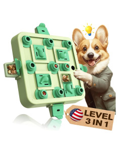 Juguete rompecabezas para perros KADTC Nivel 3 en 1 Verde