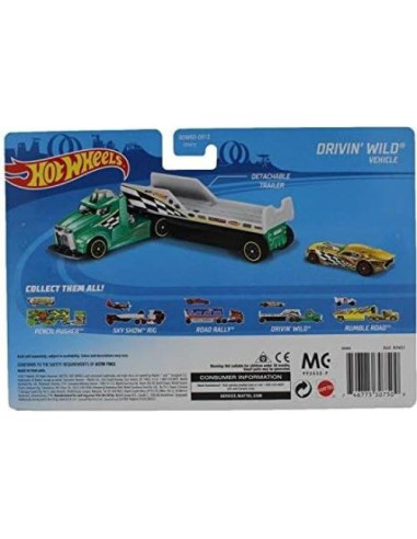 Hot Wheels City Rig Camión Semi y Remolque Drivin' Wild 1:64
