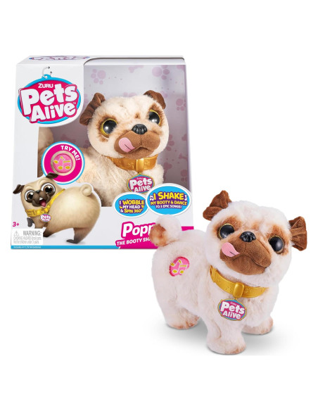 Poppy El Pug Interactivo ZURU - Perro de Peluche Bailable Poppy El Pug Interactivo ZURU - Perro de Peluche Bailable
