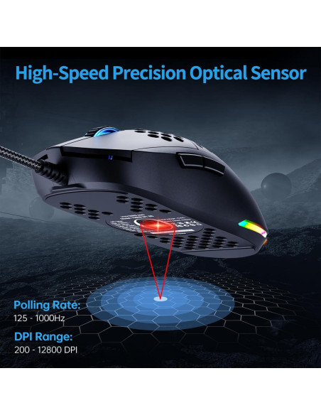 Ratón Gaming TMKB M1SE Ultraligero 75g RGB 12800DPI Ratón Gaming TMKB M1SE Ultraligero 75g RGB 12800DPI