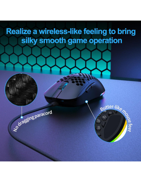 Ratón Gaming TMKB M1SE Ultraligero 75g RGB 12800DPI Ratón Gaming TMKB M1SE Ultraligero 75g RGB 12800DPI