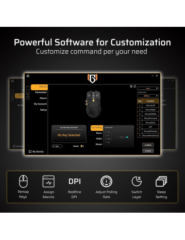 Ratón Gaming Inalámbrico LTC GM023 79g Ergonométrico 4800 DPI