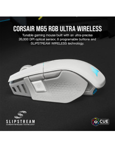 Corsair M65 RGB Ultra Wireless Ratón Gaming 26000 DPI Blanco 2