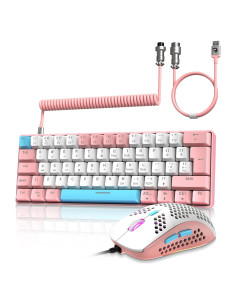 Teclado Mecánico Gaming ZIYOU LANG RK-T60 Rosa + Ratón