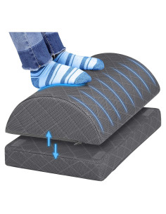 Reposapiés CushZone Ajustable con Funda Removible Gris