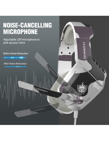 Auriculares Gaming PHOINIKAS H-1 Camo 3.5mm con Micrófono