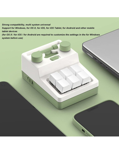 Mini Teclado Mecánico Bluetooth Bewinner 6 Teclas RGB