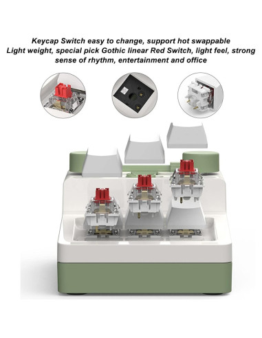 Mini Teclado Mecánico Bluetooth Bewinner 6 Teclas RGB