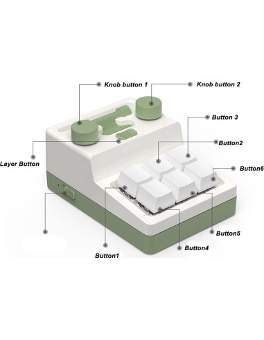Mini Teclado Mecánico Bluetooth Bewinner 6 Teclas RGB