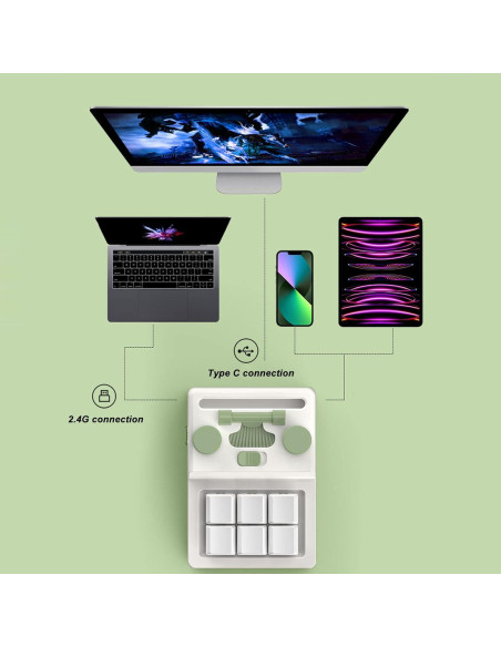 Mini Teclado Mecánico Bluetooth Bewinner 6 Teclas RGB