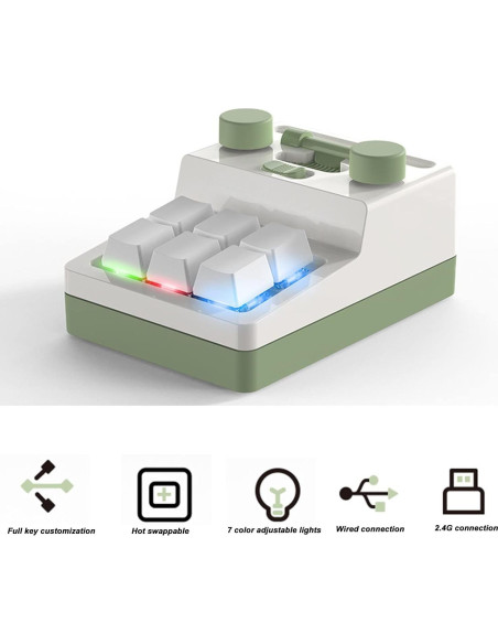 Mini Teclado Mecánico Bluetooth Bewinner 6 Teclas RGB