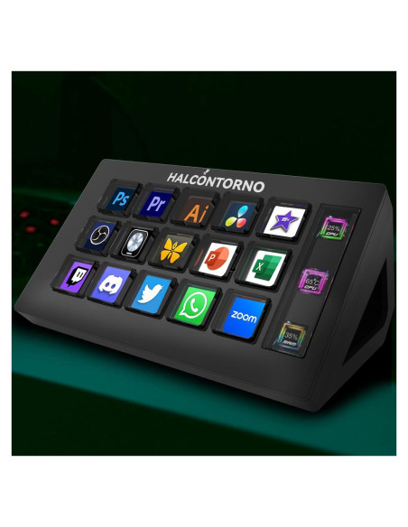 Stream Dock Slim HALCONTORNO para PC y Mac, 15 Teclas Programables