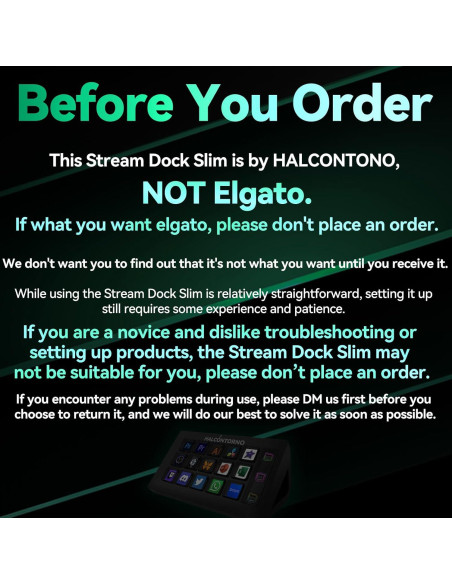 Stream Dock Slim HALCONTORNO para PC y Mac, 15 Teclas Programables