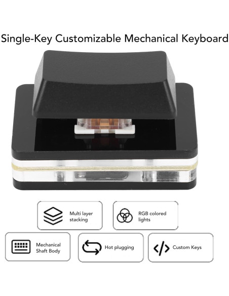 Teclado Mecánico Programable USB Tipo C Bewinner 1 Tecla RGB
