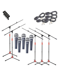 Soporte de Micrófono Tripode GRIFFIN + 5 Micrófonos Vocales