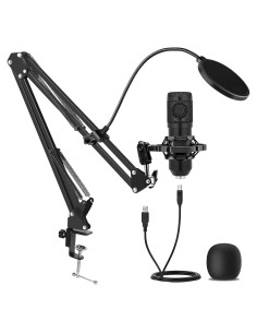 Micrófono de condensador USB GUHUS BM-800 con soporte y filtro