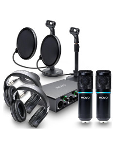 Kit de Micrófono Movo PodPak2T con Interfaz MDX-1 y Auriculares