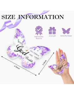 Decoración de Escritorio Morada TAGDANK Mariposa Inspiracional 2