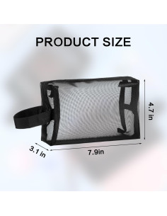 10 Bolsas de Maquillaje de Malla Negra HOFURME 24.9x10.2 cm 2