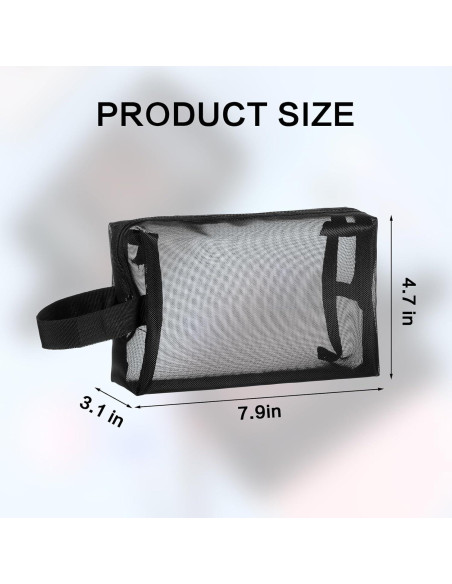 10 Bolsas de Maquillaje de Malla Negra HOFURME 24.9x10.2 cm