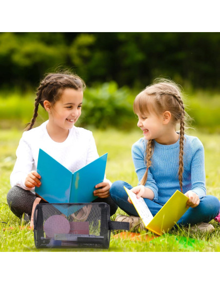 10 Bolsas de Maquillaje de Malla Negra HOFURME 24.9x10.2 cm