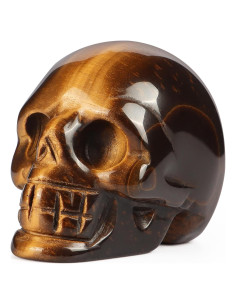 Estatua Calavera de Cristal Ojo de Tigre Artistone 5,08 cm