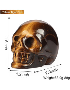 Estatua Calavera de Cristal Ojo de Tigre Artistone 5,08 cm 2
