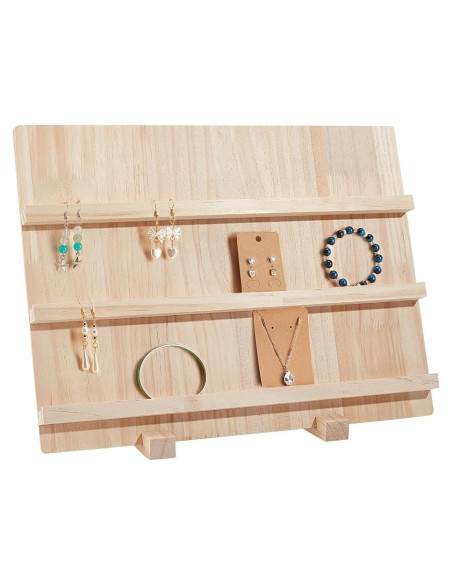Soporte de Exhibición de Pendientes NBEADS 3 Capas Madera 40x14.1x30cm