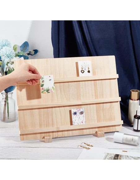 Soporte de Exhibición de Pendientes NBEADS 3 Capas Madera 40x14.1x30cm