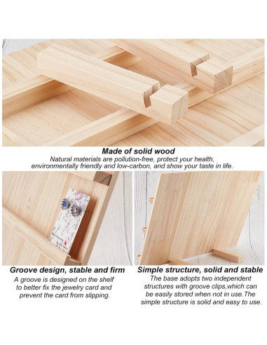 Soporte de Exhibición de Pendientes NBEADS 3 Capas Madera 40x14.1x30cm