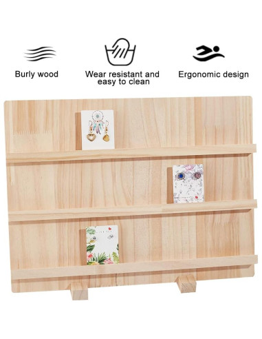 Soporte de Exhibición de Pendientes NBEADS 3 Capas Madera 40x14.1x30cm
