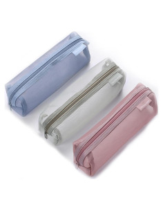 Bolsa de Cosméticos de Malla GIDARY 3PCS Rosa Verde Azul