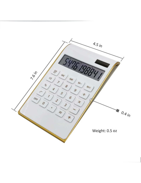Calculadora Solar Benkaim Estándar 10 Dígitos Blanca
