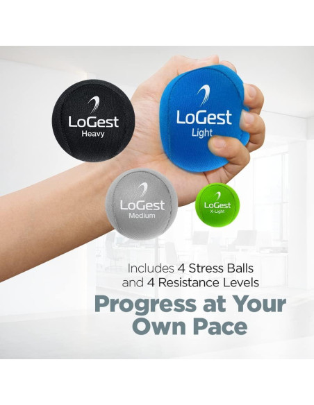 Bola de Estrés Logest - Juego de 4 Niveles de Resistencia