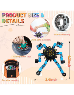 Fidget Spinners Transformables Irvotbes 36 Piezas Alivio Estrés 2