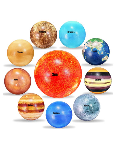 10 Pelotas de Estrés Sistema Solar Dshengoo 25,9x17,8cm