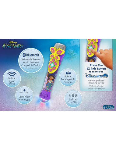 Micrófono Karaoke Bluetooth eKids Disney Encanto con Altavoz