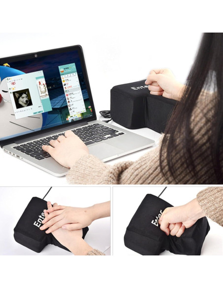 Almohada Anti-Estrés USB YADILLO Tecla Enter Grande 20cm