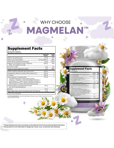 Clean Nutraceuticals Suplemento de Melatonina 10mg y Raíz de Valeriana 60 Cápsulas